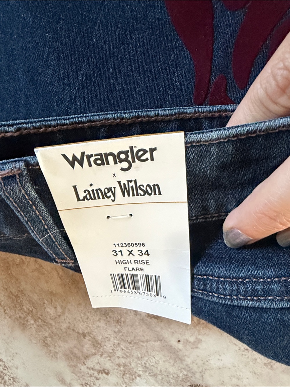 NWT Lainey Wilson x Wrangler flare jeans 31x34 - Picture 4 of 7